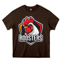 Chocolate Brown rooster art Heavy Core Tee - ArtChic