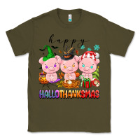 Army Green happy hallothanksmas pigs Classic Tee - texasbilliewilder