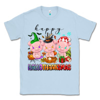 Dusty Blue happy hallothanksmas pigs Classic Tee - texasbilliewilder