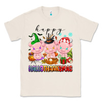 Natural happy hallothanksmas pigs Classic Tee - texasbilliewilder