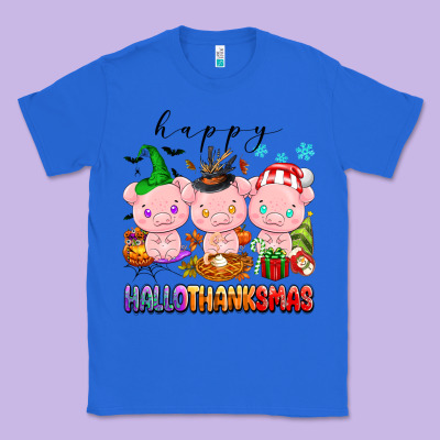 Happy Hallothanksmas Pigs Classic Tee Designed By Texasbilliewilder