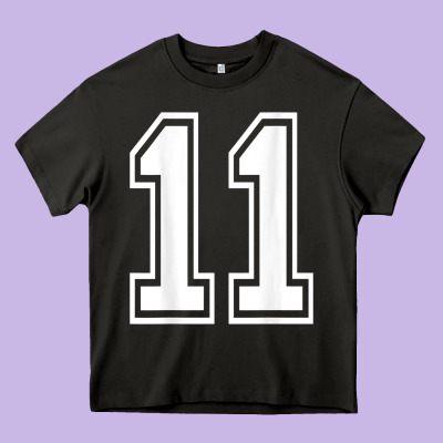 Number 11 Shirt Sports Player Number Back Of Shirt Heavy Core Tee Designed By Artchic