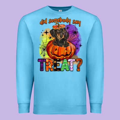 Did Somebody Say Treat Premium Sweatshirt Designed By Barkaloodesign