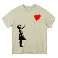 Mossy banksy girl with balloon Heavy Core Tee - ArtChic