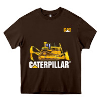 Chocolate Brown bulldozercat 1 Heavy Core Tee - ArtChic