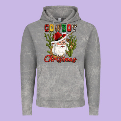 Cowboy Christmas Western Cactus Vintage Hoodie Designed By Cowgirlartshop