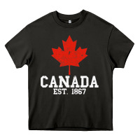 Asphalt vintage canada est.1867 maple leaf canadian flag r Heavy Core Tee - ArtChic