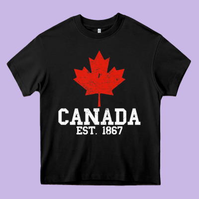 Vintage Canada Est.1867 Maple Leaf Canadian Flag R Heavy Core Tee Designed By Artchic