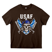 Chocolate Brown US Air Force Security Forces Heavy Core Tee - ArtChic