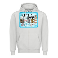 Dove Grey Western Future Nurse Zipper Hoodie - LillyAllenDesigns