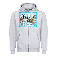 Heather Grey Western Future Nurse Zipper Hoodie - LillyAllenDesigns