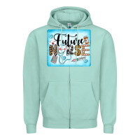 Seafoam Western Future Nurse Zipper Hoodie - LillyAllenDesigns
