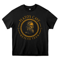 Black platos cave rescue team ancient greek philosophy p Heavy Core Tee - ArtChic