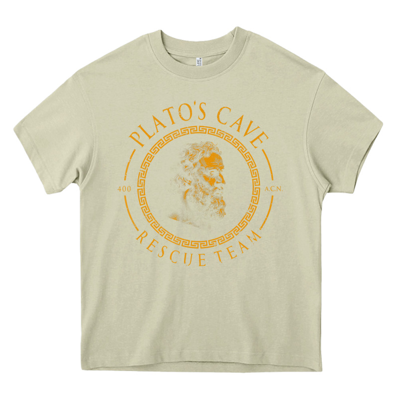 Platos Cave Rescue Team Ancient Greek Philosophy P Heavy Core Tee by ArtChic | Teevron