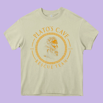 Platos Cave Rescue Team Ancient Greek Philosophy P Heavy Core Tee Designed By Artchic