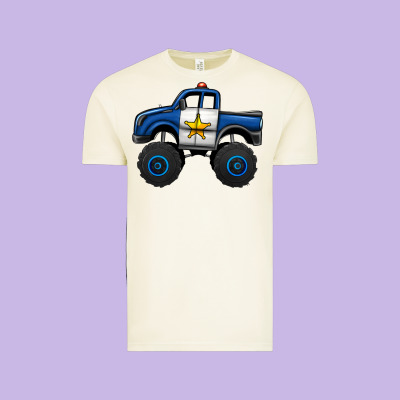 Police Car Monster Truck Vintage Tee Designed By Jasminsmagicworld