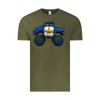 Vintage Olive police car monster truck Vintage Tee - Jasminsmagicworld