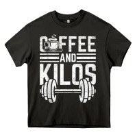 Asphalt Coffee And Kilos Weightlifting Gift Heavy Core Tee - ArtChic