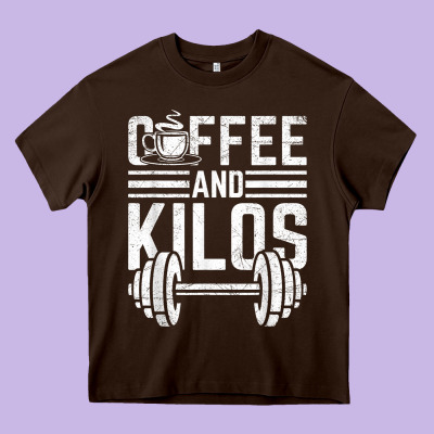 Coffee And Kilos Weightlifting Gift Heavy Core Tee Designed By Artchic