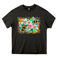 Asphalt bees and lilies with leopard Heavy Core Tee - Artiststas