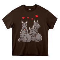 Chocolate Brown Scottish Terrier Lover Scottish Terrier Dog Aberdeen Terrier Heavy Core Tee - trangStudio