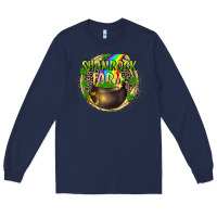 Navy shamrock farm Long Sleeve Tee - CowGirlArtShop