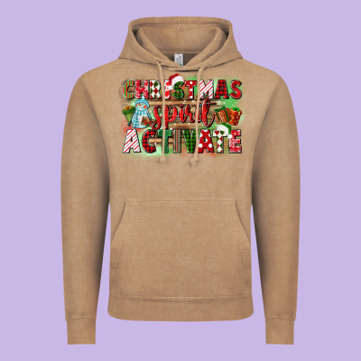 Christmas Spirit Activate Vintage Hoodie Designed By Cowgirlartshop