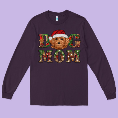 Christmas  Toy Poodle Dog Mom Long Sleeve Tee Designed By Ranaportraitstore