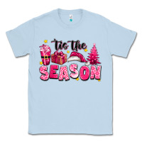 Dusty Blue Pink 'tis the season Christmas Classic Tee - texasbilliewilder