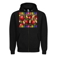 Black Crayons And Apples Zipper Hoodie - LillyAllenDesigns