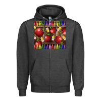Charcoal Heather Crayons And Apples Zipper Hoodie - LillyAllenDesigns
