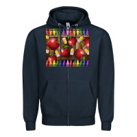 Navy Crayons And Apples Zipper Hoodie - LillyAllenDesigns