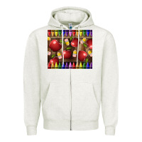 Oatmeal Heather Crayons And Apples Zipper Hoodie - LillyAllenDesigns