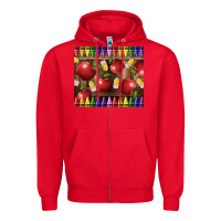Red Crayons And Apples Zipper Hoodie - LillyAllenDesigns