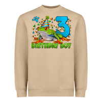 Birthday Boy Frog Age 3 Heavyweight Sweatshirt | Teevron