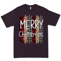 Plum Merry Christmas Leopard Premium Tee - Bettercallsaul
