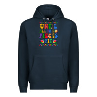 Navy Until all the pieces fit Premium Hoodie - CowhideDigitalArt