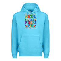 Ocean Blue Until all the pieces fit Premium Hoodie - CowhideDigitalArt
