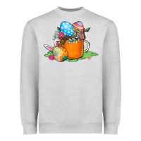 Heather Grey Easter Coffee Heavyweight Sweatshirt - CowhideDigitalArt