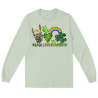 Matcha Peace Love Shamrock  St. Patrick's Day Long Sleeve Tee - CowGirlArtShop
