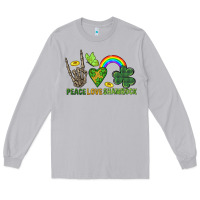 Moon Dust Peace Love Shamrock  St. Patrick's Day Long Sleeve Tee - CowGirlArtShop