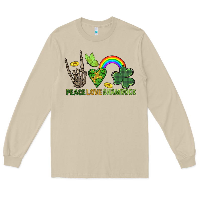 Peace Love Shamrock  St. Patrick's Day Long Sleeve Tee by CowGirlArtShop | Teevron