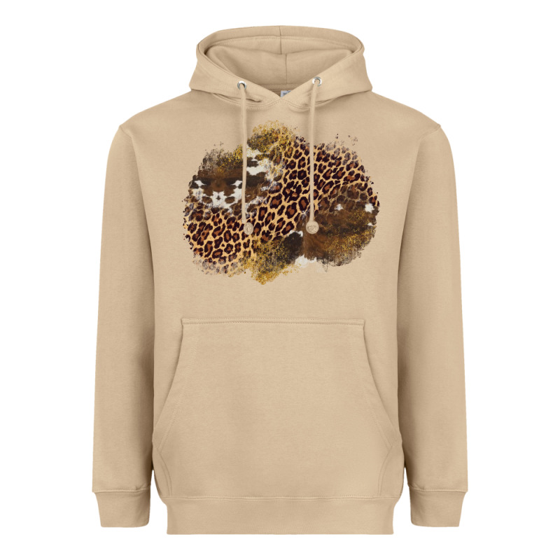 Leopard Cowhide Glitter Patches Heavyweight Hoodie by Artiststas | Teevron