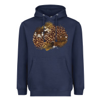 Navy leopard cowhide glitter patches Heavyweight Hoodie - Artiststas