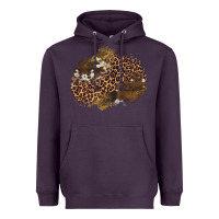 Plum leopard cowhide glitter patches Heavyweight Hoodie - Artiststas