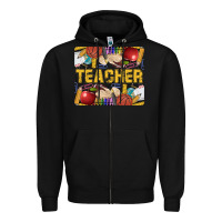 Black Western Teacher Black And Glitter Zipper Hoodie - LillyAllenDesigns