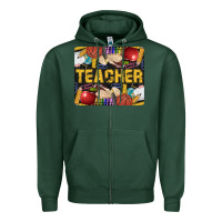 Sports Green Western Teacher Black And Glitter Zipper Hoodie - LillyAllenDesigns