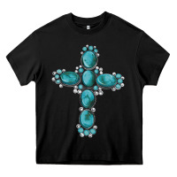 Black western Gemstone cross Heavy Core Tee - Artiststas