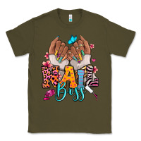 Army Green Afro woman nail boss Classic Tee - RanaPortraitStore