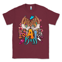 Burgundy Afro woman nail boss Classic Tee - RanaPortraitStore
